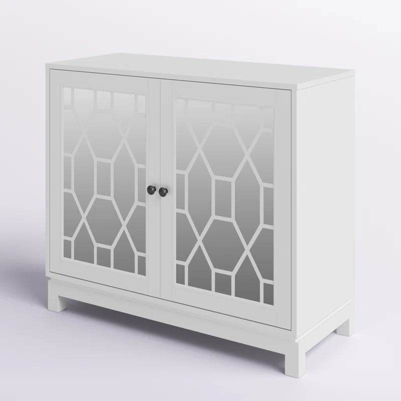 Accent Cabinet With USB Charging Ports And Mirrored Doors