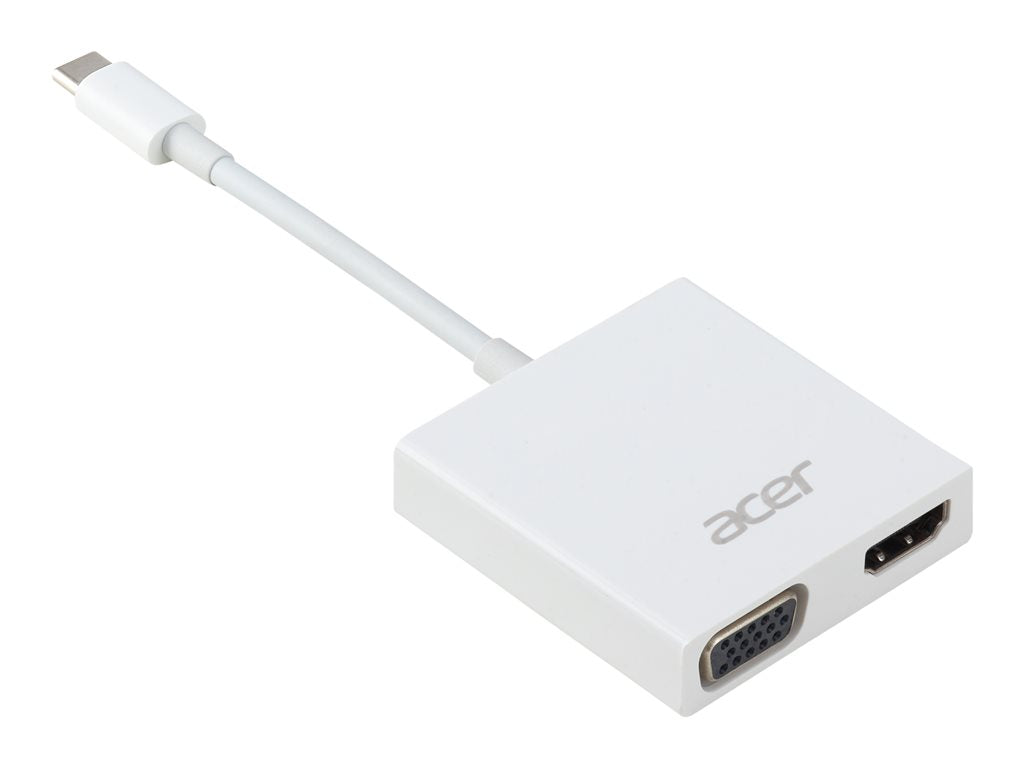 Acer - External video adapter - USB-C - HDMI, VGA - white - bulk