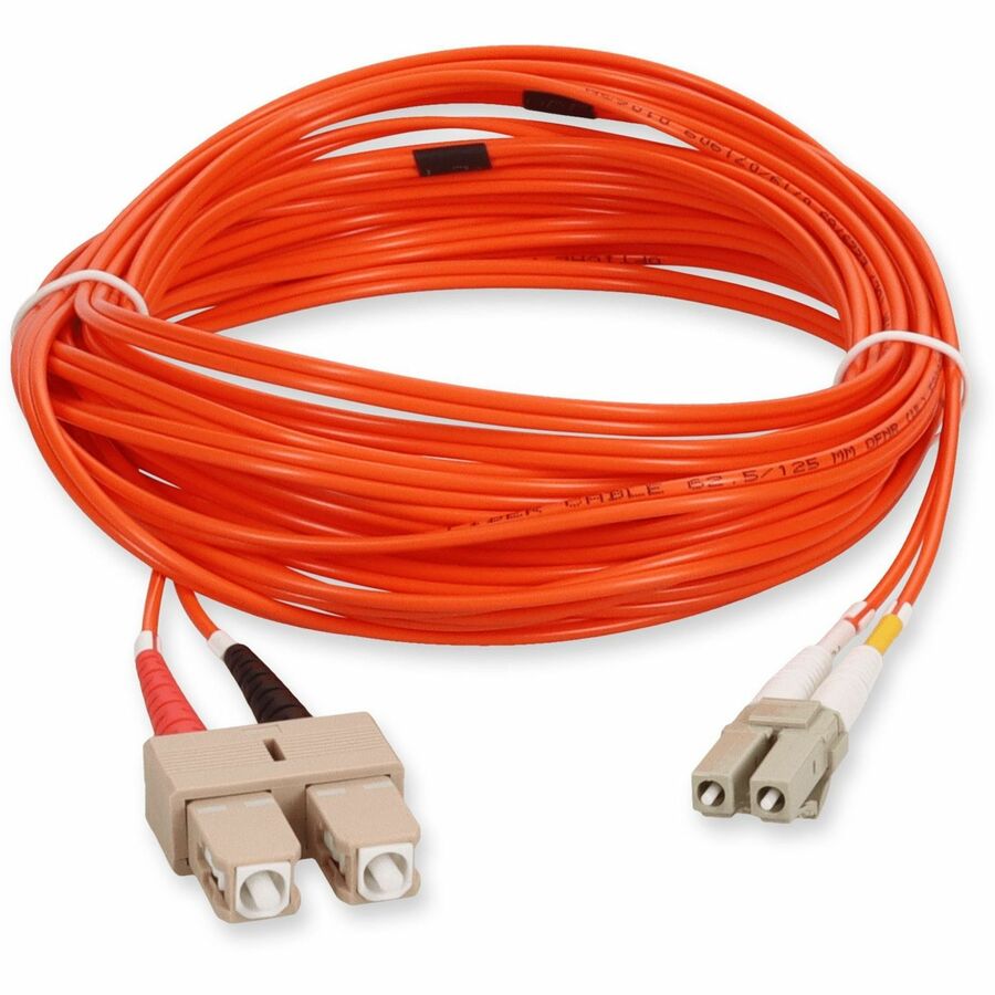 AddOn 0.5m LC (Male) to SC (Male) Orange OM1 Duplex Fiber OFNR (Riser-Rated) Patch Cable ADD-SC-LC-0.5M6MMF