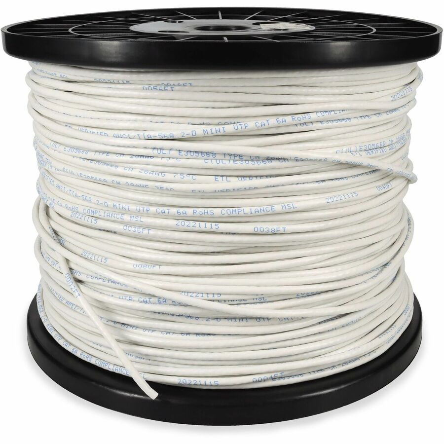AddOn 1000ft Non-Terminated White Cat6 UTP Slim PVC Copper Patch Cable ADD-CAT6SLBULK1K-WE