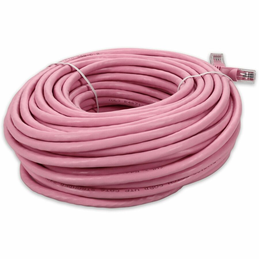 AddOn 100ft RJ-45 (Male) to RJ-45 (Male) Straight Pink Cat6 UTP PVC Copper Patch Cable
