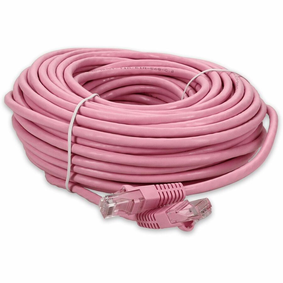 AddOn 100ft RJ-45 (Male) to RJ-45 (Male) Straight Pink Cat6 UTP PVC Copper Patch Cable