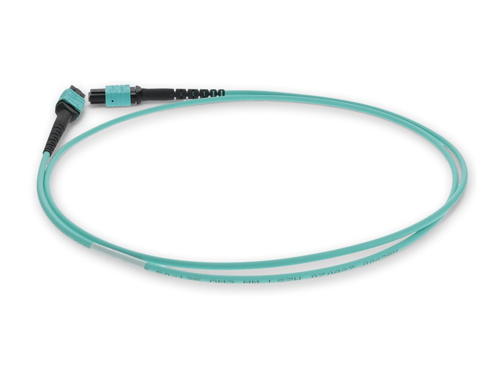 AddOn 10m MPO OM4 Aqua Patch Cable - Crossover cable - TAA Compliant - MPO/UPC multi-mode (F) to MPO/UPC multi-mode (F)