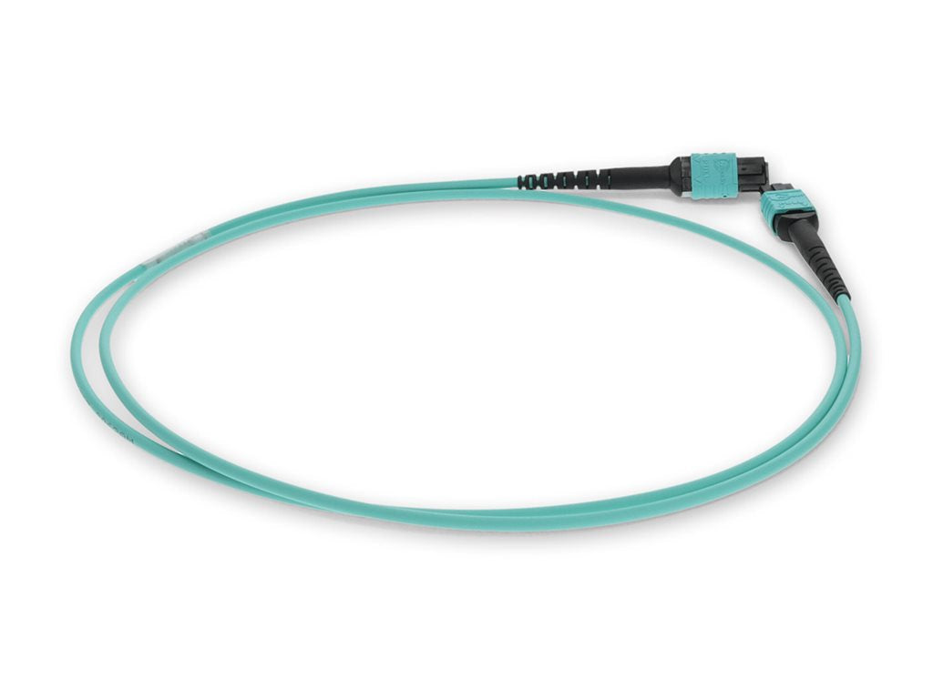 AddOn 10m MPO OM4 Aqua Patch Cable - Crossover cable - TAA Compliant - MPO/UPC multi-mode (F) to MPO/UPC multi-mode (F)