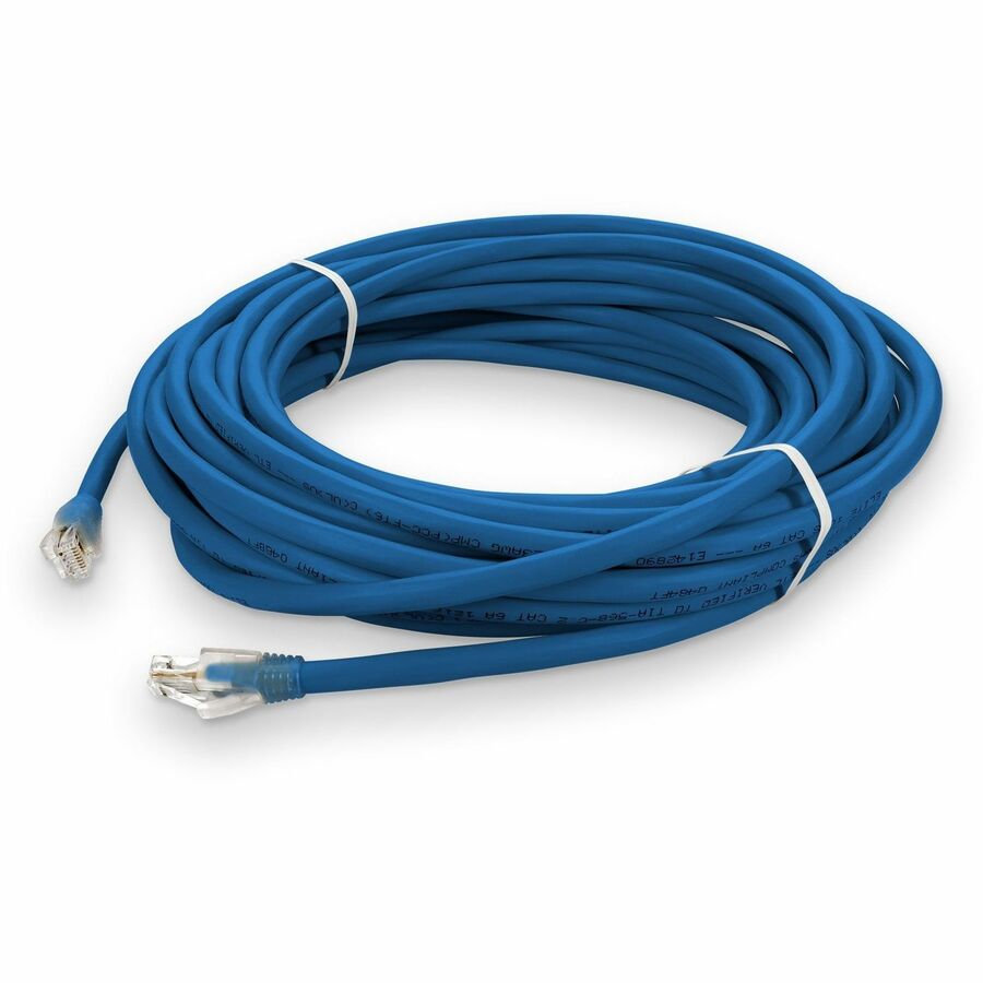 AddOn 15ft RJ-45 (Male) to RJ-45 (Male) Blue Straight Cat6A UTP Plenum Copper Cable ADD-15FCAT6AP-BE