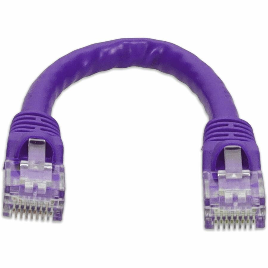 AddOn 6in Purple CAT 6 PVC Ethernet Cable Snagless Bubble Boot RJ-45 M/M ADD-0-5FCAT6-PE