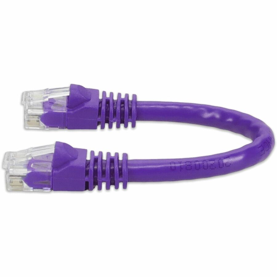 AddOn 6in Purple CAT 6 PVC Ethernet Cable Snagless Bubble Boot RJ-45 M/M ADD-0-5FCAT6-PE