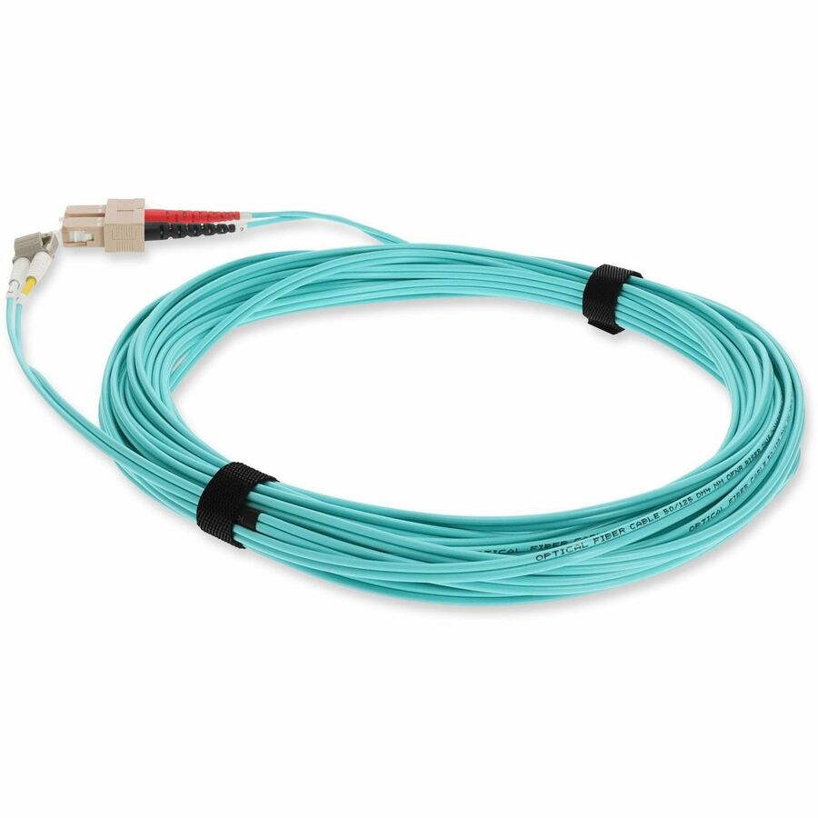 AddOn 7m LC (Male) to SC (Male) Aqua OM4 Duplex Fiber OFNR (Riser-Rated) Patch Cable ADD-SC-LC-7M5OM4