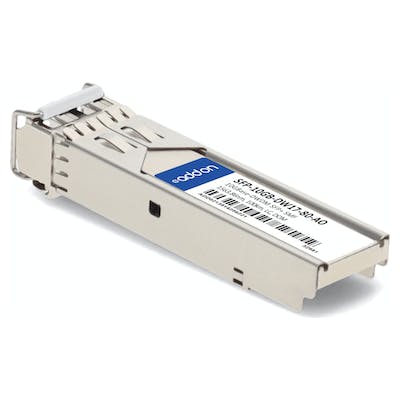 AddOn MSA and TAA Compliant 10GBase-DWDM 100GHz SFP+ Transceiver (SMF, 1563.86nm, 80km, LC, DOM) SFP-10GB-DW17-80-AO