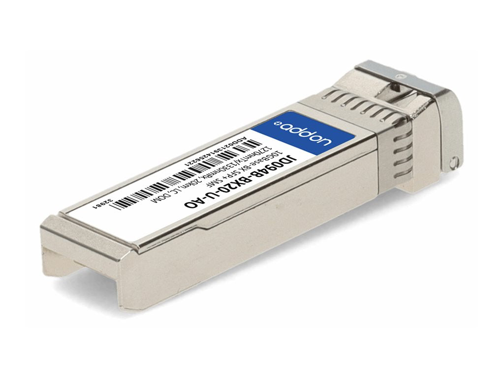 AddOn - SFP+ transceiver module - 10GbE - 10GBase-BX - LC single-mode - up to 12.4 miles - 1270 (TX) / 1330 (RX) nm - TAA Compliant JD094B-BX20-U-AO
