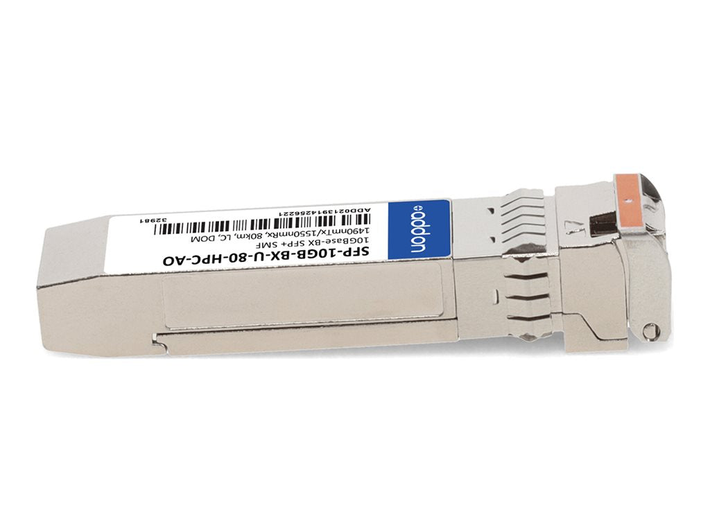 AddOn - SFP+ transceiver module - 10GbE - 10GBase-BX - LC single-mode - up to 49.7 miles - 1490 (TX) / 1550 (RX) nm - TAA Compliant SFP-10GB-BX-U-80-HPC-AO