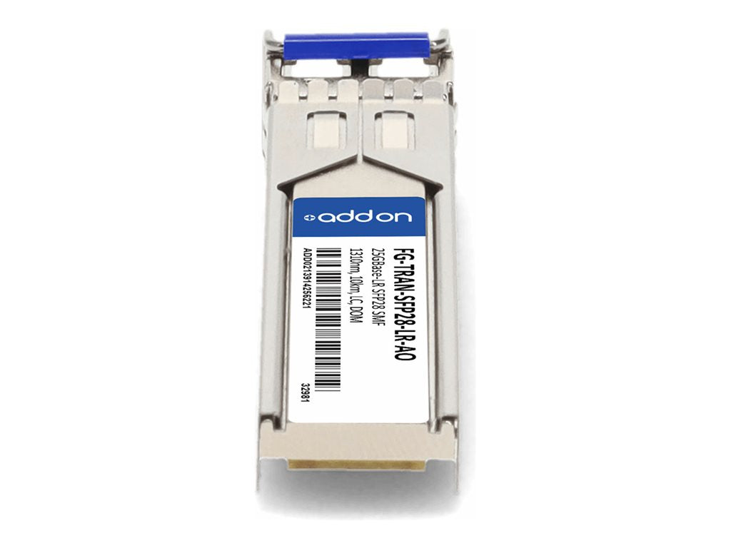 AddOn - SFP28 transceiver module (equivalent to: Fortinet FG-TRAN-SFP28-LR) - 25GbE - 25GBase-LR - LC single-mode - up to 6.2 FG-TRAN-SFP28-LR-AO