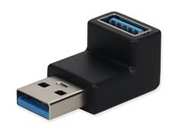 AddOn USB-A 3.0 Male Right Angle To USB-A 3.0 Female Black Adapter USB3RT2USB3F