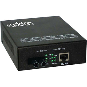 Addon 10/100Base-Tx(Rj-45) To 100Base-Lx(St) Smf 1310Nm 20Km Poe Media Converter Add-Fmcp-Lx-2St