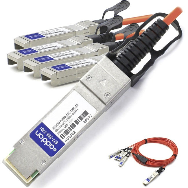 Addon Brocade (Formerly) Compatible Taa Compliant 40Gbase-Aoc Qsfp+ To 4Xsfp+ Ac