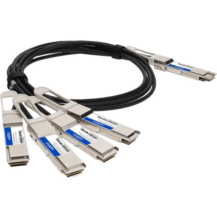 Addon Networks Qdd-4Qsfp56-400-Cu2-5M-Ao Infiniband Cable 2.5 M 4Xqsfp56 Qsfp-Dd Black, Silver
