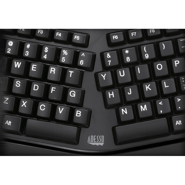 Adesso 2.4Ghz Wireless Ergonomic Touchpad Keyboard