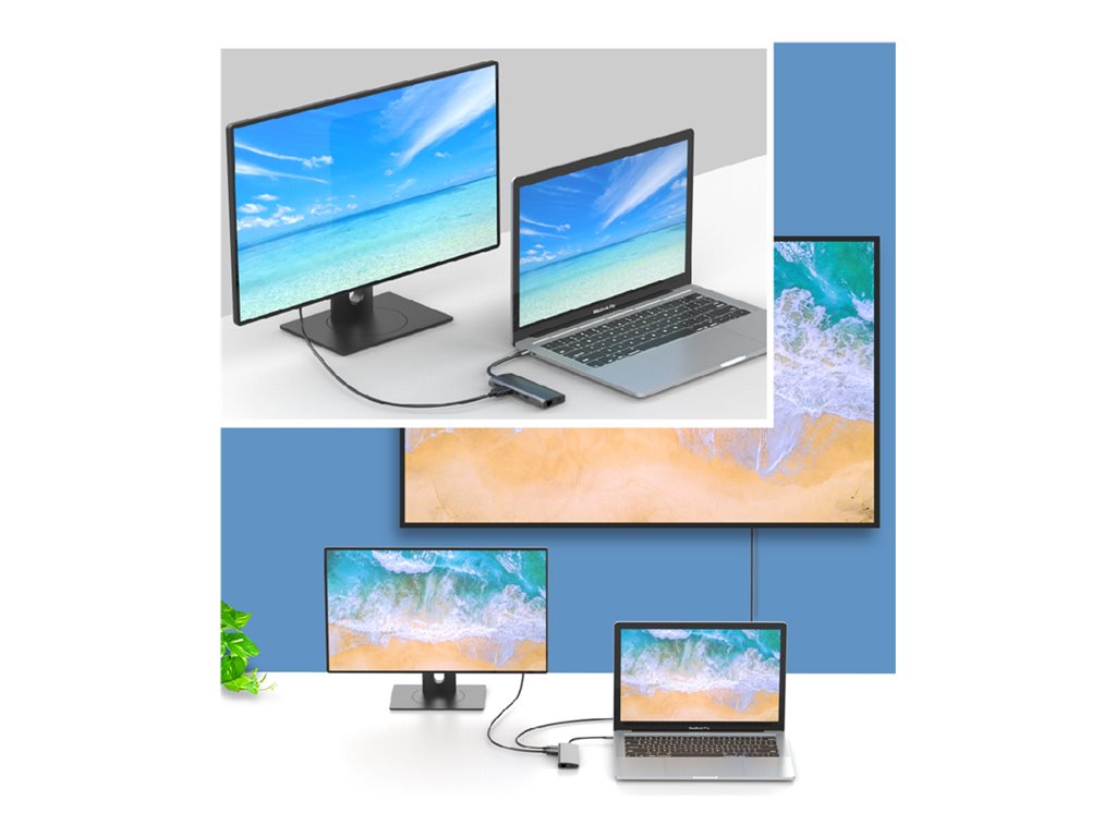 Adesso - Docking station - USB-C - 2 x HDMI - 1GbE - TAA Compliant AUH-4040-3