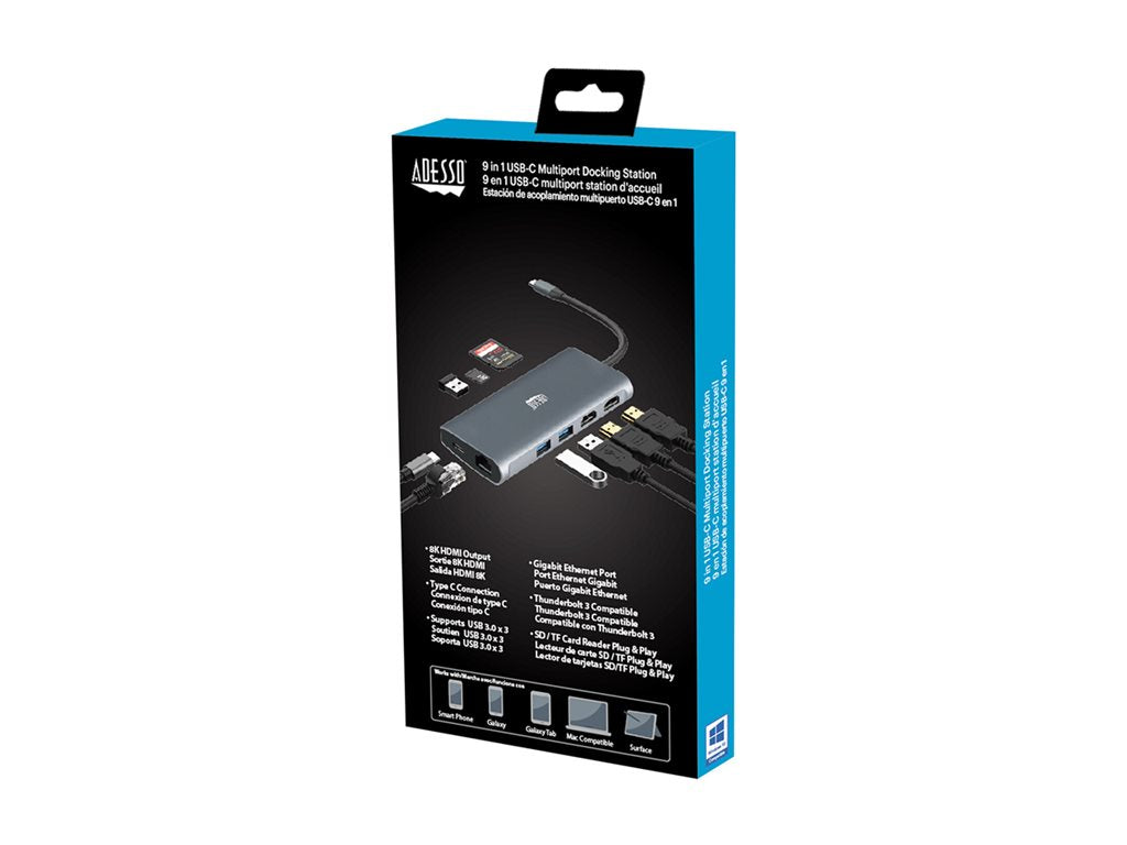 Adesso - Docking station - USB-C - 2 x HDMI - 1GbE - TAA Compliant AUH-4040-3