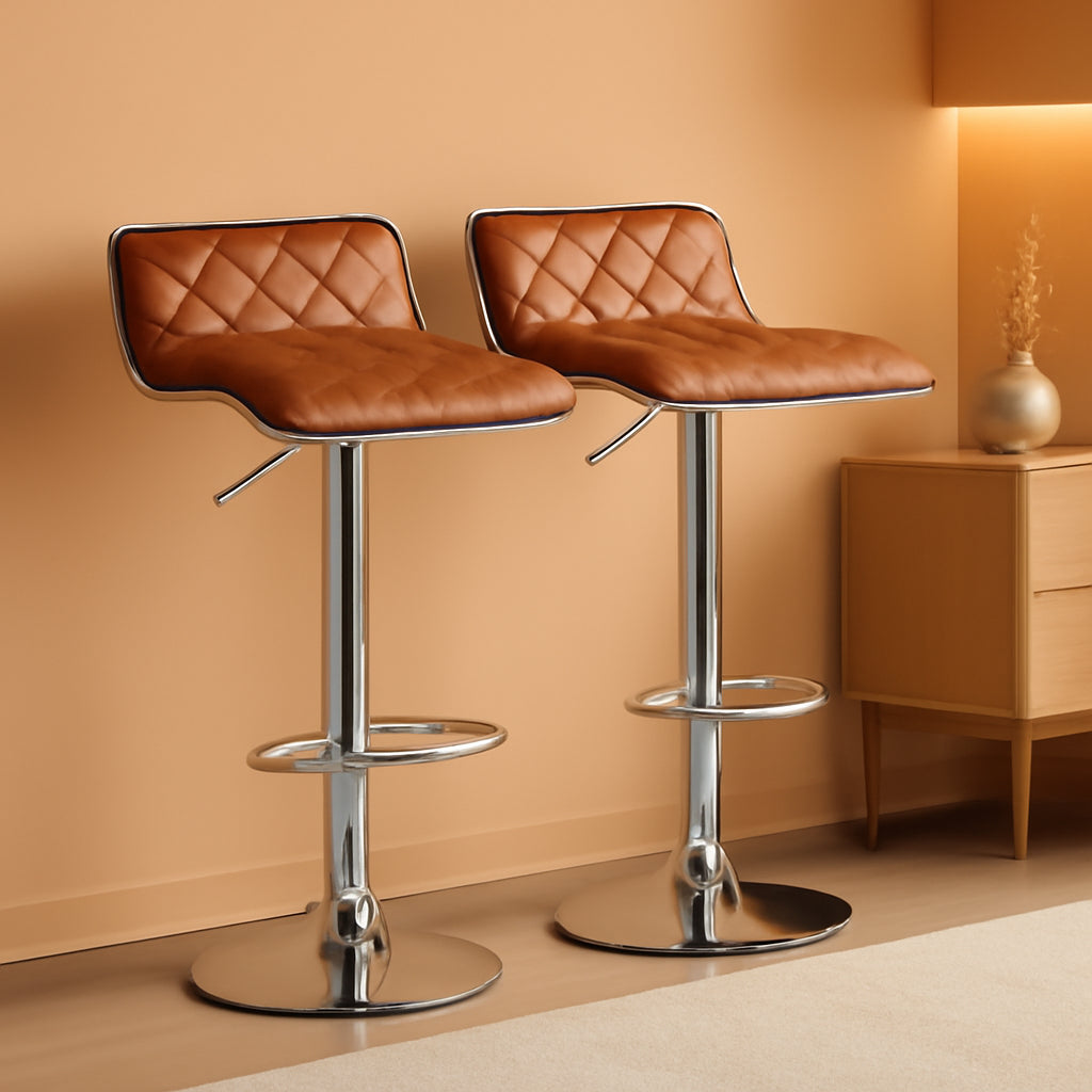 Adjustable Bar Stools Set Of 2 360 Swivel 37 To 45 In