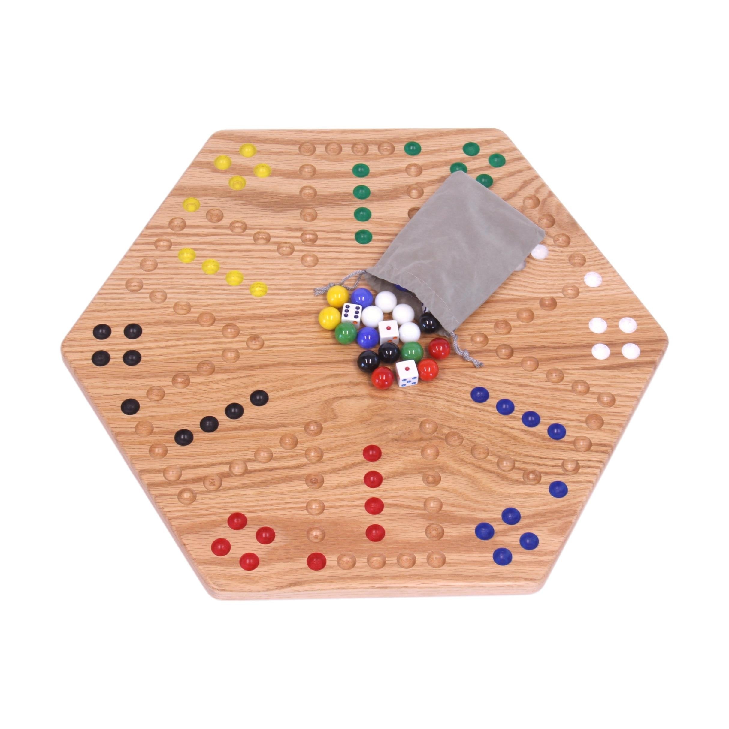 Aggravation Wahoo Marble Board Game, Double-Sided, Hand Painted