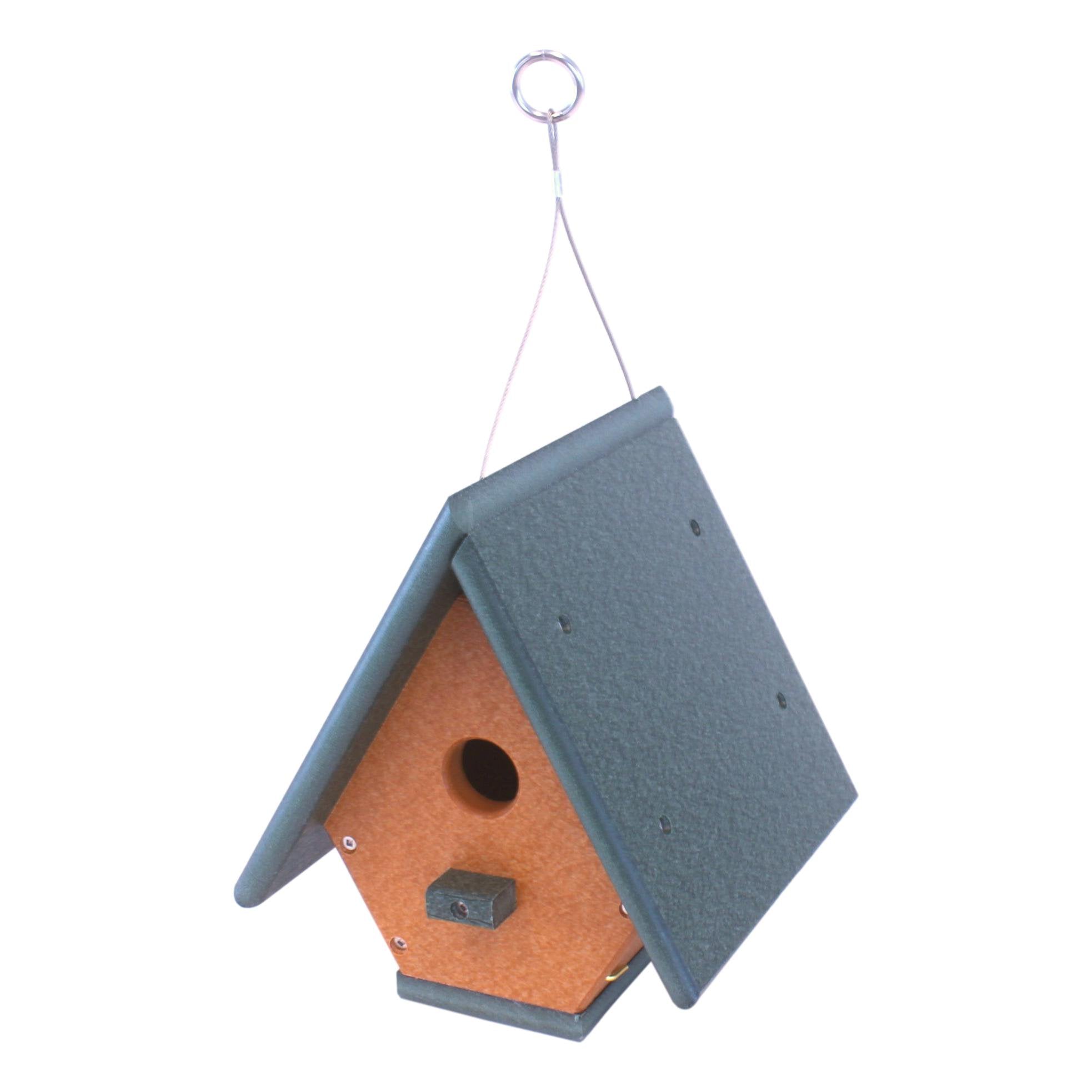 Amish-Made Hanging Wren House, Eco-Friendly Poly Lumber