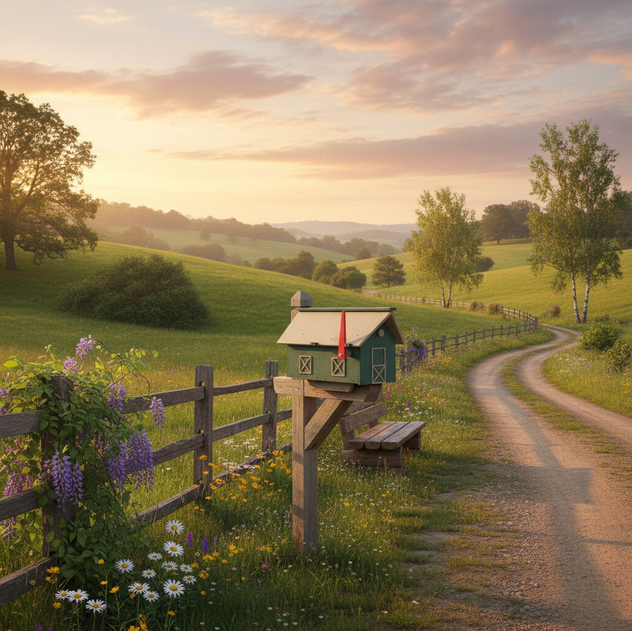 Amish-Made Mailbox, Post Mount, Made With Weather-Proof Poly Lumber, UV-Resistant
