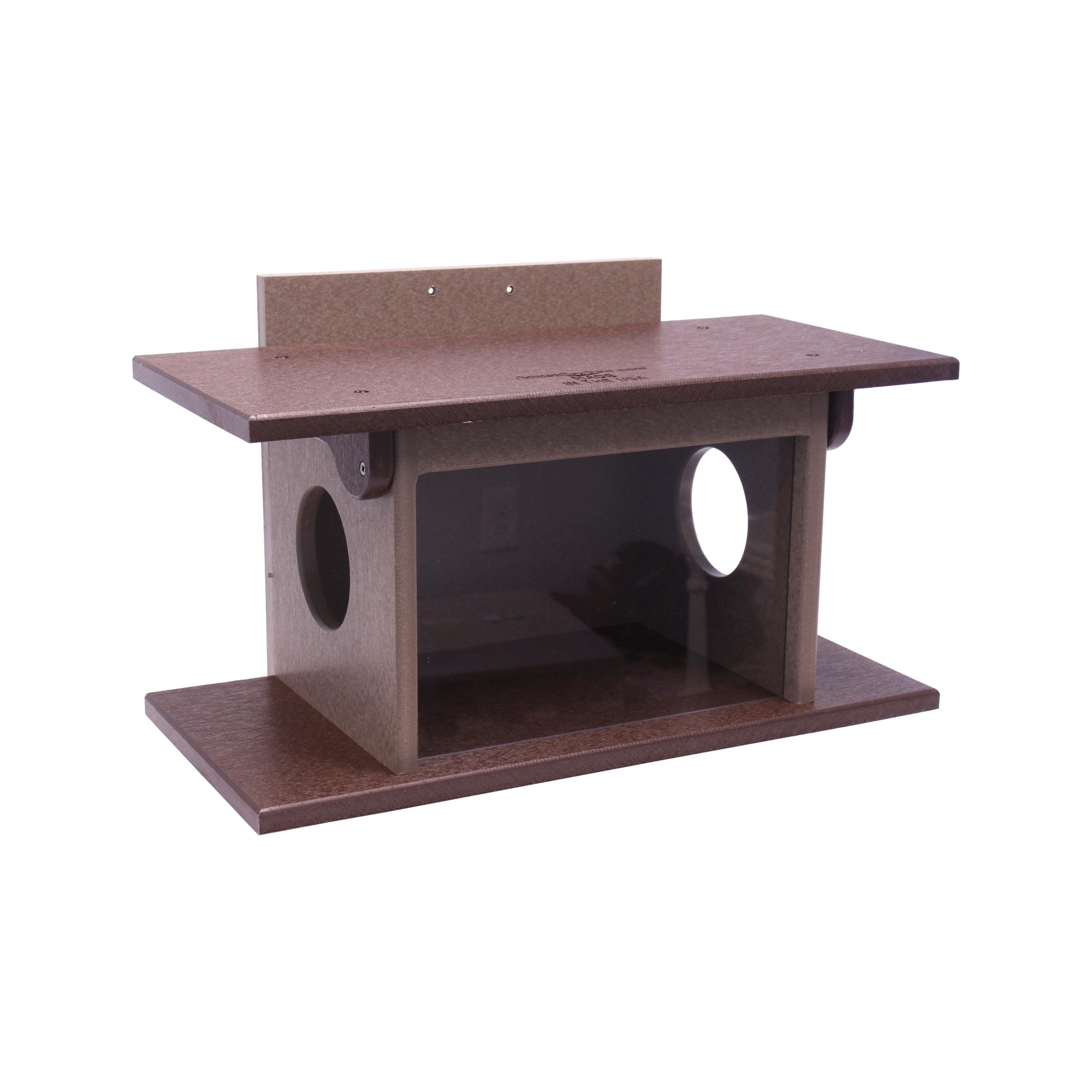 Amish-Made Squirrel Corn Feeder, Poly Lumber, Post-Mount Wildlife Feeder