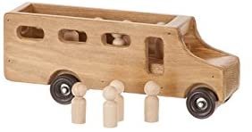Amish-Made Wooden School Bus Toy, Child Safe Finish