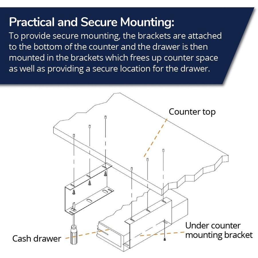 Apg Mounting Bracket |Under Counter|For Classic Standard & Series 4000 Cash Drawer