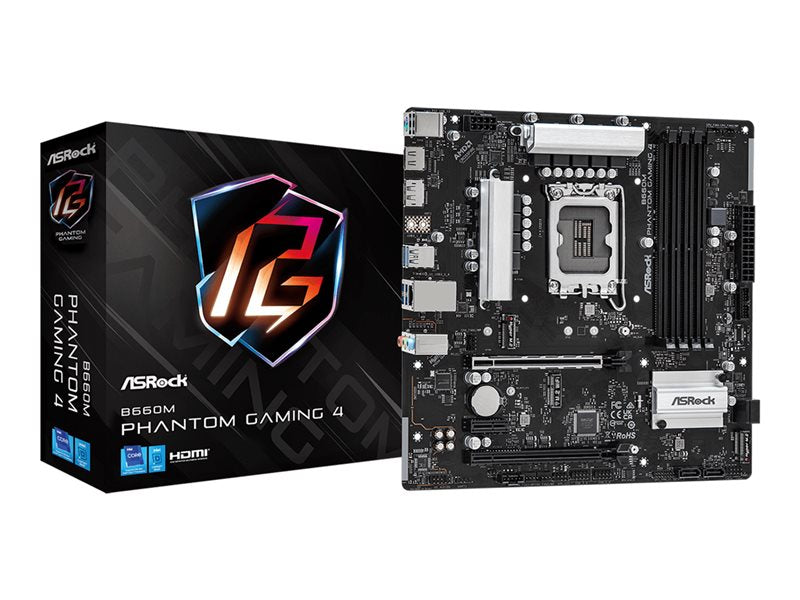 Asrock B660M Phantom Gaming 4 - Motherboard - Micro Atx - Lga1700 Socket - B660 Chipset - Usb 3.2 Gen 1