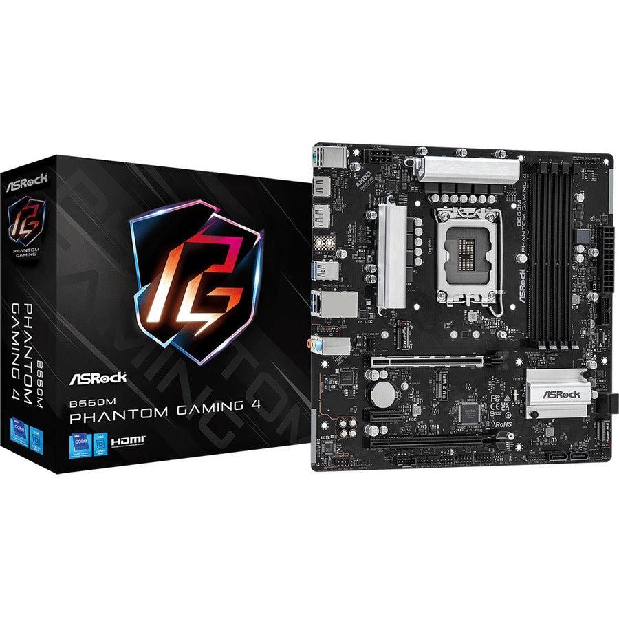 Asrock B660M Phantom Gaming 4 - Motherboard - Micro Atx - Lga1700 Socket - B660 Chipset - Usb 3.2 Gen 1