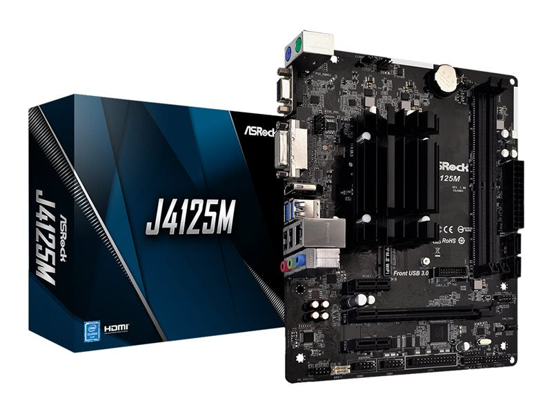 Asrock J4125M - Motherboard - Micro Atx - Intel Celeron J4125 - Usb 3.2 Gen 1 - Gigabit Lan - Onboard Graphics - Hd Audio (8-Channel)
