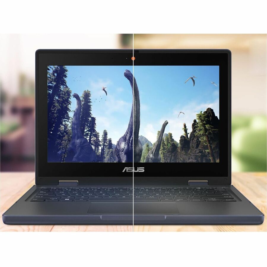 Asus BR1102FGA-YS14T 11.6" Touchscreen 2 in 1 Notebook - HD - 1366 x 768 - Intel Celeron N100 Quad-core (4 Core) 800 MHz - 4 GB Total RAM - 4 GB On-board Memory - 128 GB SSD - Mineral Gray