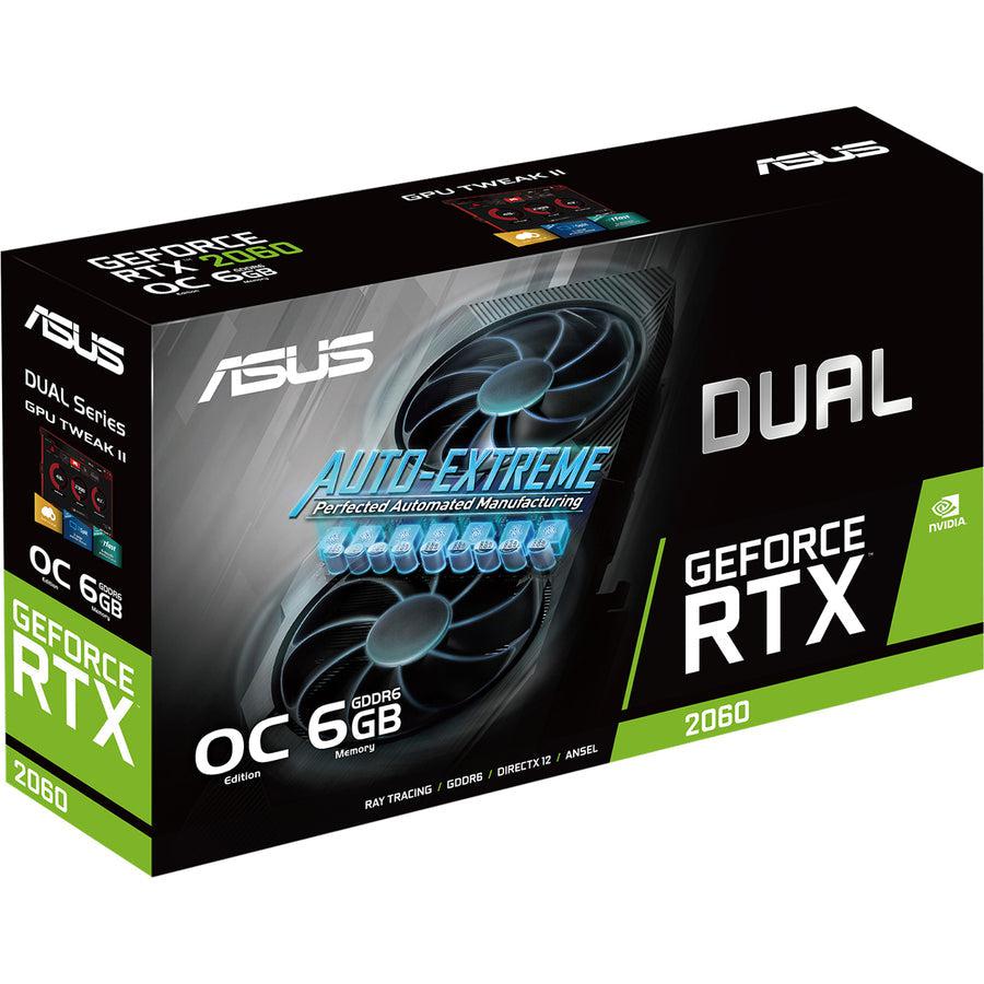 Asus Geforce Rtx 2060 Overclocked 6G Gddr6 Dual-Fan Evo Edition Vr Ready Hdmi Displayport Dvi Graphics Card (Dual-Rtx2060-O6G-Evo)