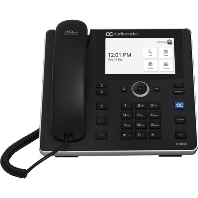 AudioCodes C455HD IP Phone - Corded - Corded - Wi-Fi, Bluetooth - Wall Mountable - Black TEAMS-C455HD-DBW