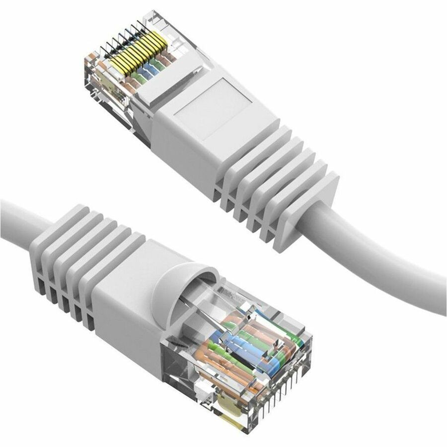 Axiom 12FT CAT5E 350mhz Patch Cable Molded Boot (White) - TAA Compliant - 12 ft Category