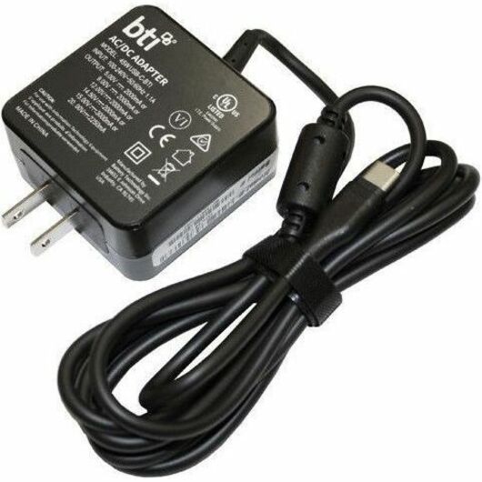 BTI 45WUSB-C-BTI AC Adapter - 120 V AC, 230 V AC Input - 5 V DC/3 A, 9 V DC, 12 V DC, 15