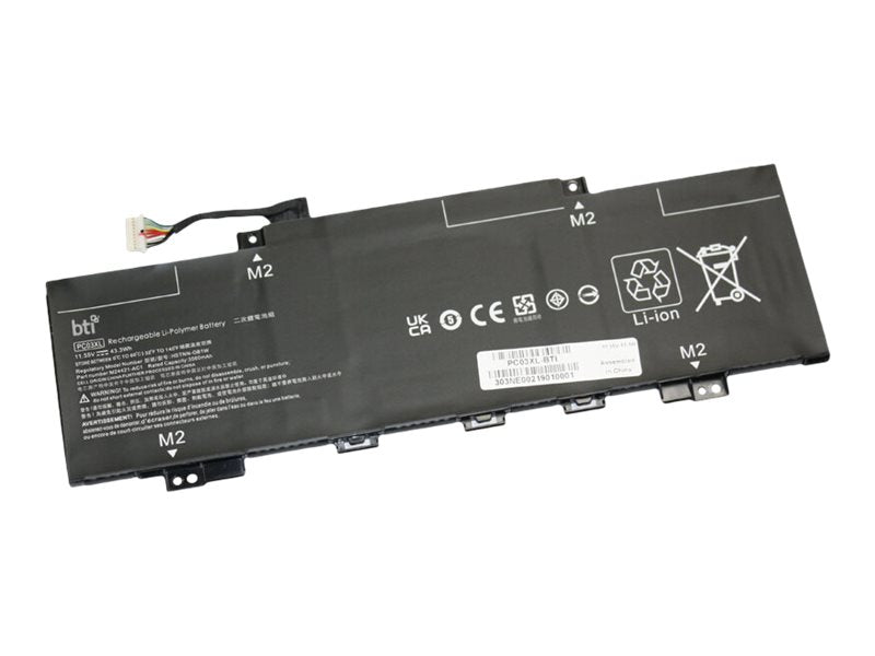 BTI - Notebook battery (equivalent to: HP PC03XL) - lithium ion - 3-cell - 3560 mAh - 43.3 Wh - for P/N: 39K56UA#ABA PC03XL-BTI