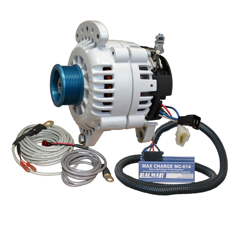Balmar Alternator 100 AMP Kit 12V 3.15" Dual Foot Saddle J10 Pulley Regulator & Temp