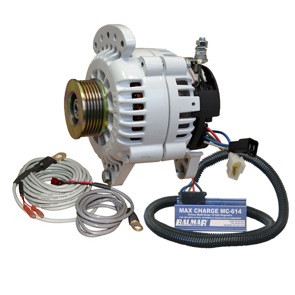 Balmar Alternator 100 AMP Kit 12V 3.15" Dual Foot Saddle K6 Pulley Regulator & Temp