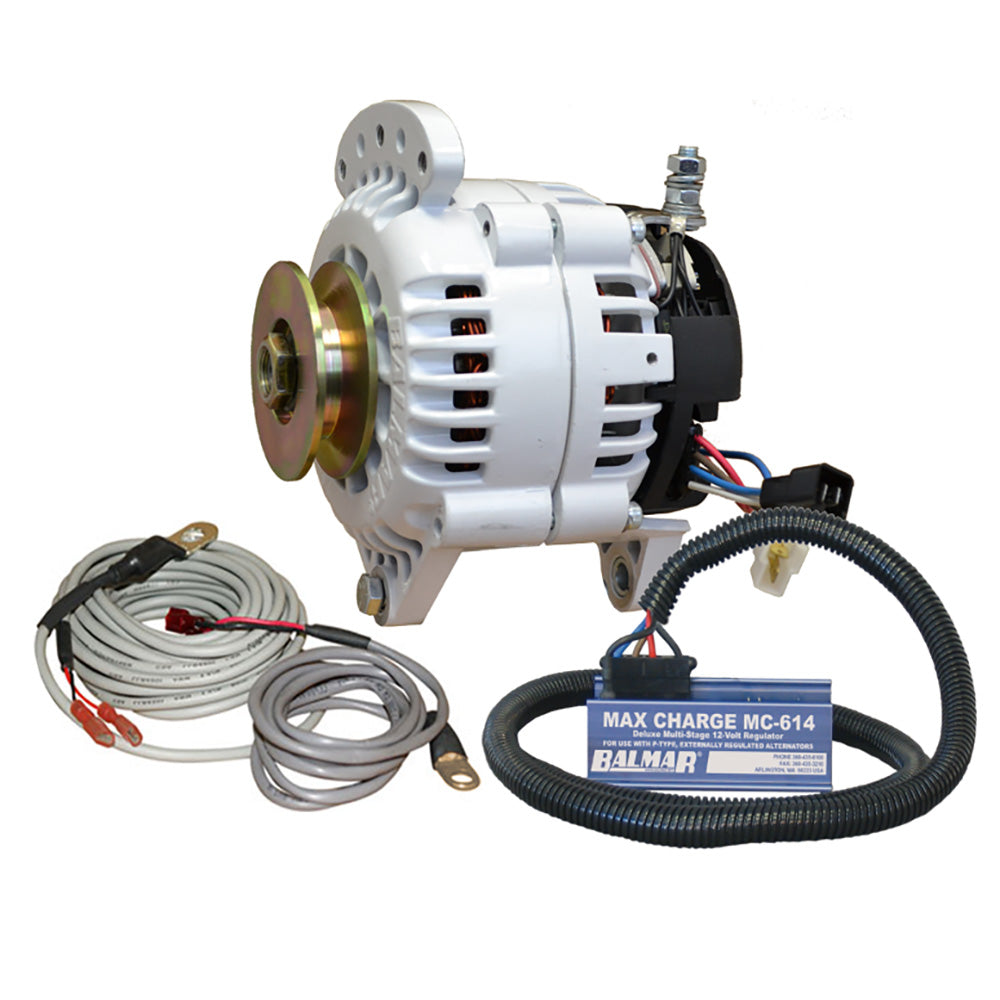 Balmar Alternator 100 AMP Kit 12V 3.15" Dual Foot Saddle Single Vee Pulley Regulator &