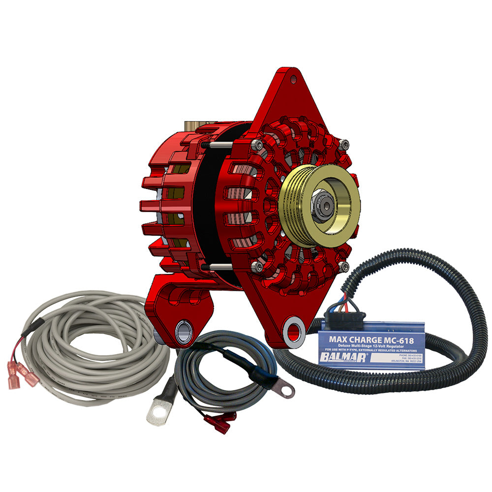 Balmar Alternator 170 AMP Kit 12V 4" Dual Foot Saddle K6 Pulley Regulator & Temp