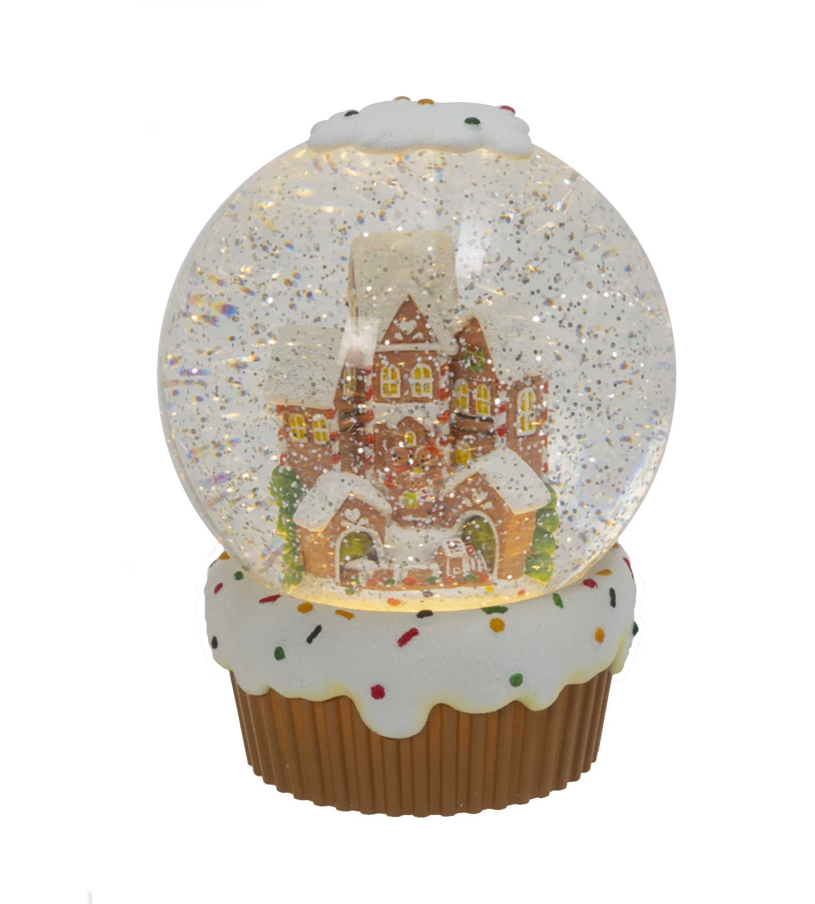 Battery Operated Spinning Water Globe Cupcake - Town