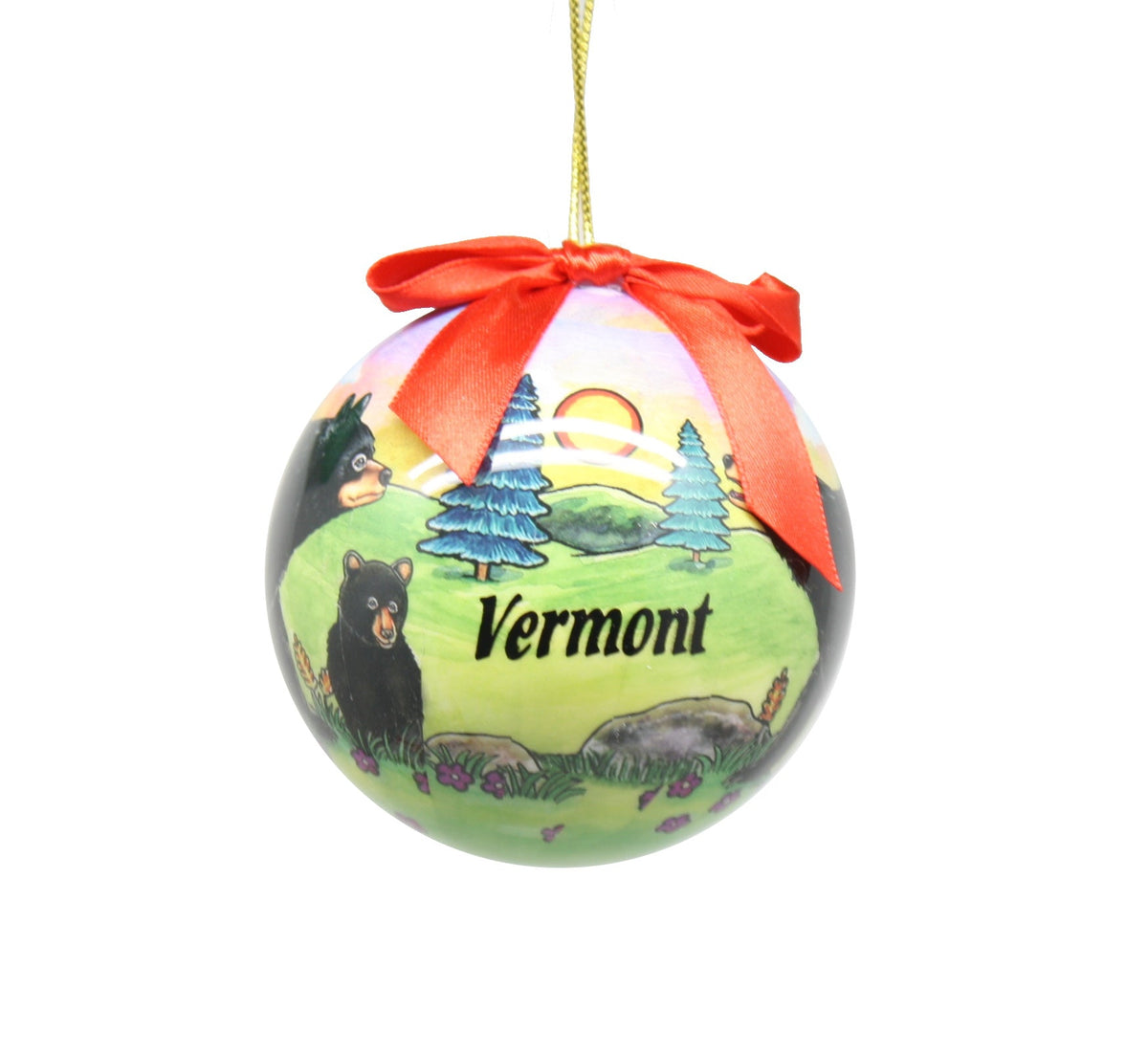 Bear Scene 3" Ball Ornament Boxed