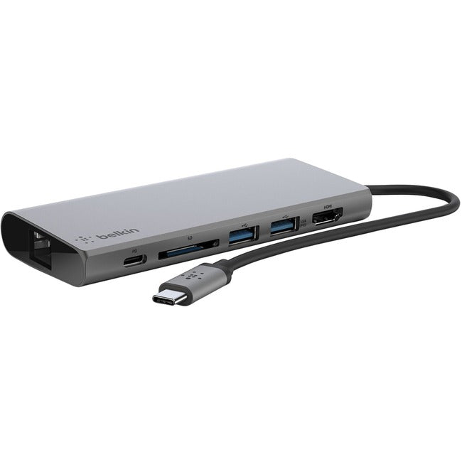 Belkin USB-C 6-in-1 Multiport Adapter, Laptop Docking Station, 4k HDMI, 60W PD F4U092BTSGY