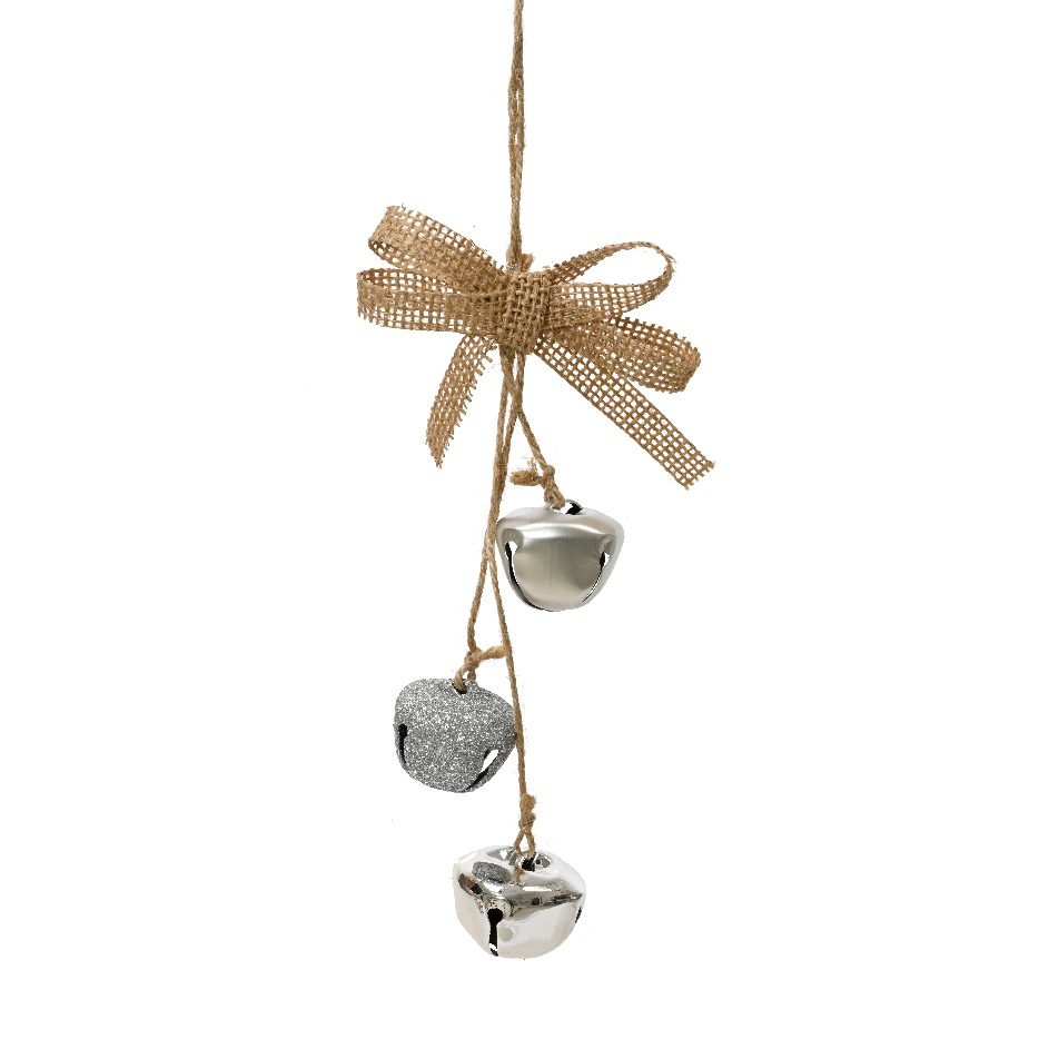 Bells with Burlap Ribbon -
