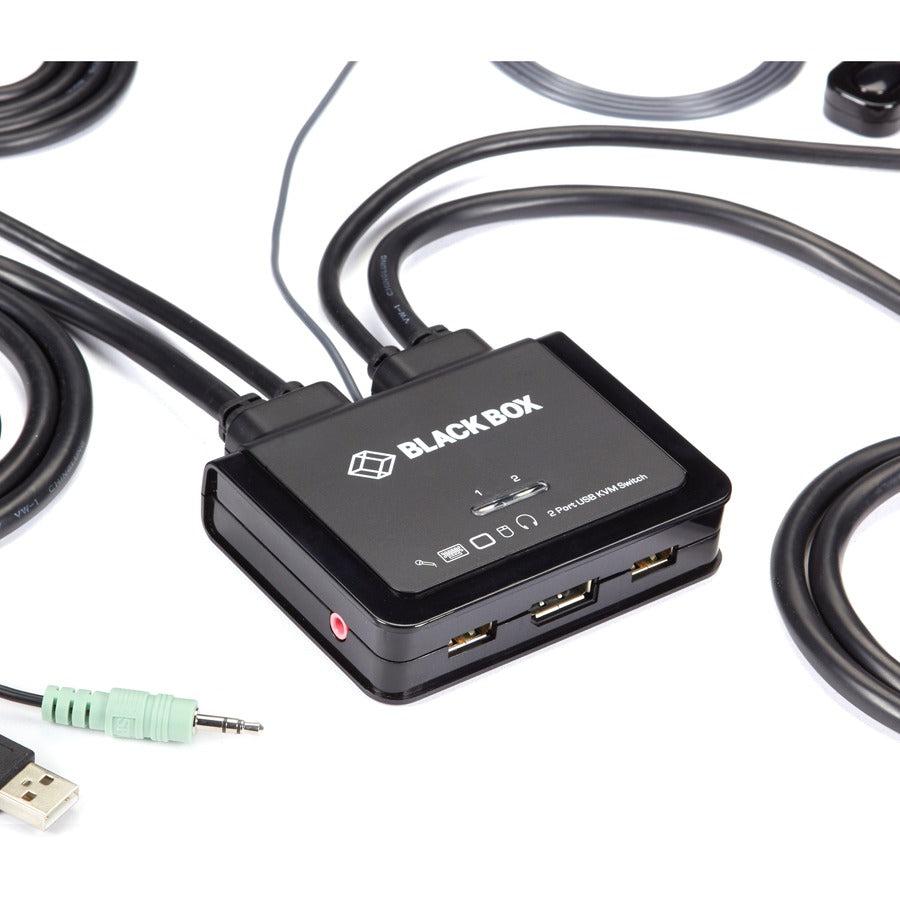 Black Box 2-Port 4K60 DisplayPort Cable KVM Switch