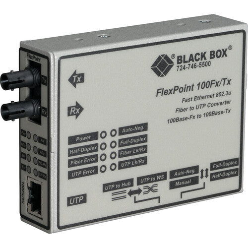 Black Box FlexPoint 100BASE-TX to 100BASE-FX Media Converter LMC213A-SMST-R2