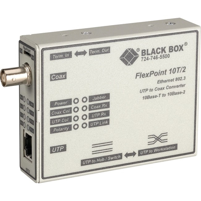 Black Box FlexPoint 10BASE-T to BNC Media Converter LMC210A